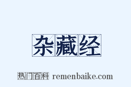 杂藏经是什么意思的图片